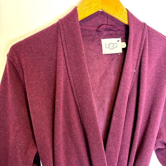 UGG-Clarence Wrap Plush Fleece Short Robe - Port - Women's XL - Picture 2 of 10